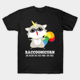 Racoonicorn Funny Trash Panda Raccoon With Unicorn Horn T-Shirt